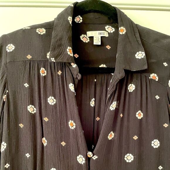 Amuse Society Floral Moonshine Blouse Sz S - Picture 4 of 7